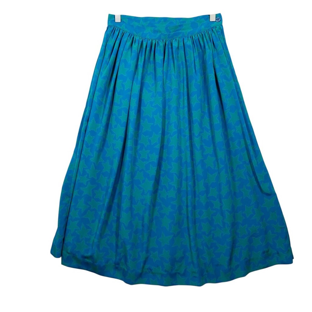 Ports Trademark flowy vibrant blue and green pattern maxi skirt size 10